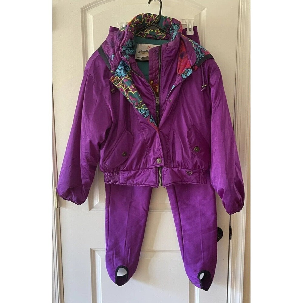 Obermeyer Size 10 Vintage 80’s Ski Jacket Stardust Purple Jacket Stirrup…